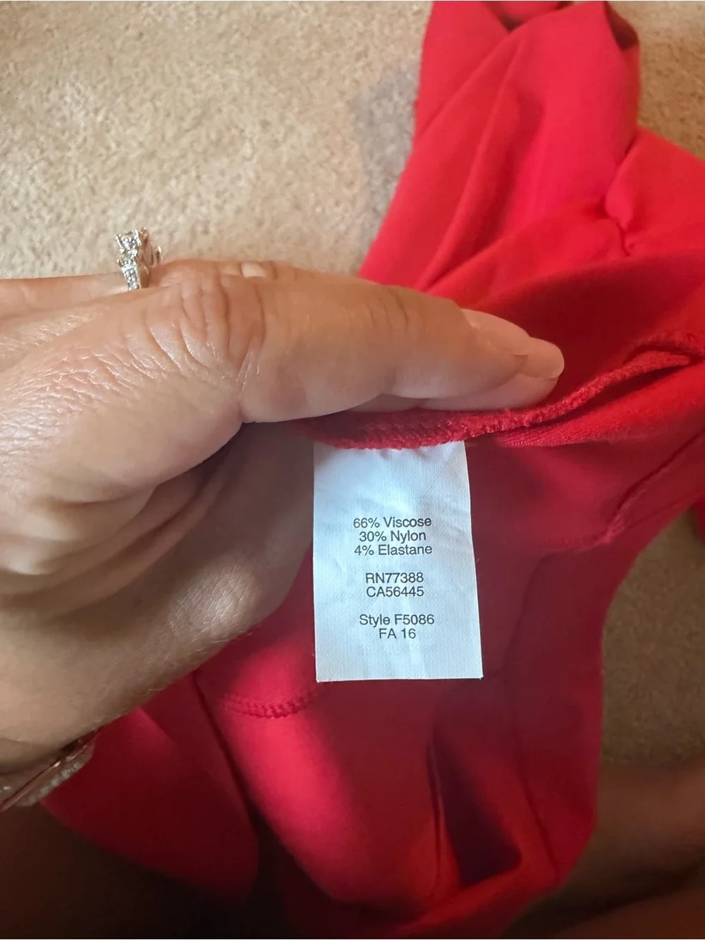 J. Crew Red Quarter Long-Sleeve Shift Dress